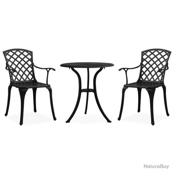 Ensemble de bistro 3 pcs Aluminium coul Noir
