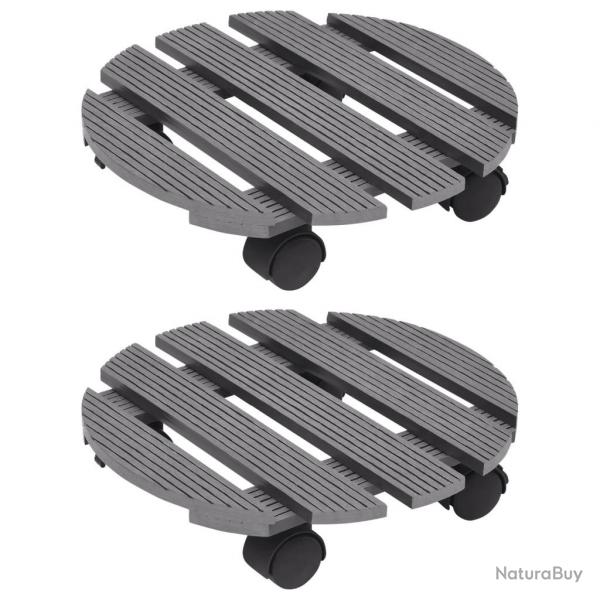 Chariots  plantes 2 pcs Gris 30x7,5 cm WPC