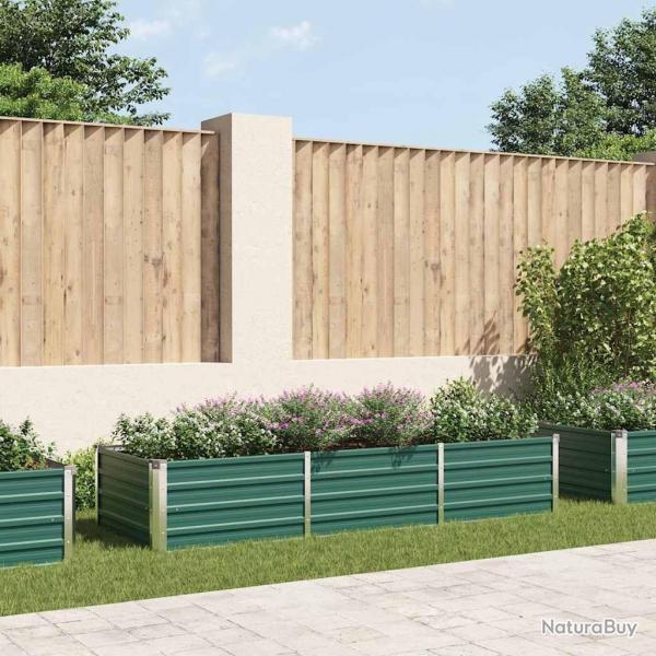 Lit surlev de jardin Acier galvanis 240x80x45 cm Vert