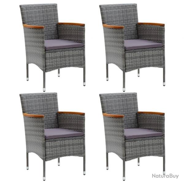Chaises  manger de jardin lot de 4 Rsine tresse Gris