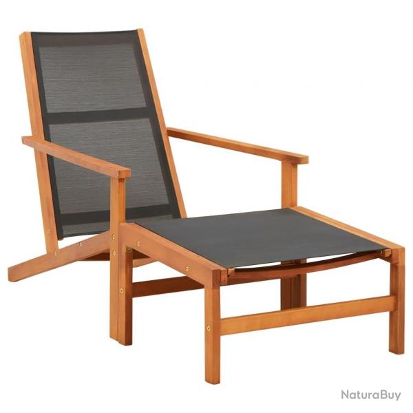 Chaise de jardin et repose-pied Eucalyptus solide et textilne