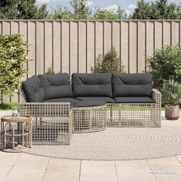 Canap de jardin et coussins et repose-pied en forme de L rotin