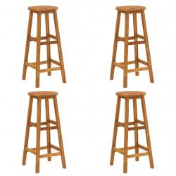 Tabourets de bar lot de 4 bois d'acacia solide