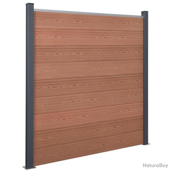 Ensemble de panneaux de clture marron 180x186 cm WPC