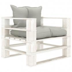 Canapé palette de jardin avec coussins taupe Bois