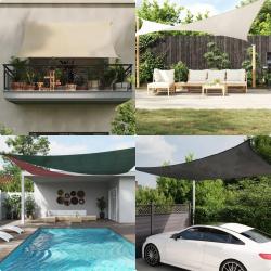 Voile d'ombrage 160 g/m² rectangulaire sable 4x7 m PEHD