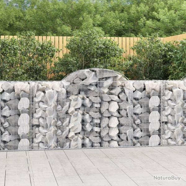 Paniers  gabions arqus 4 pcs 200x50x100/120 cm fer galvanis