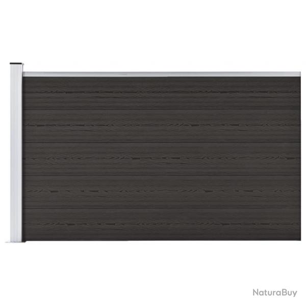 Panneau de clture WPC 175x105 cm Noir