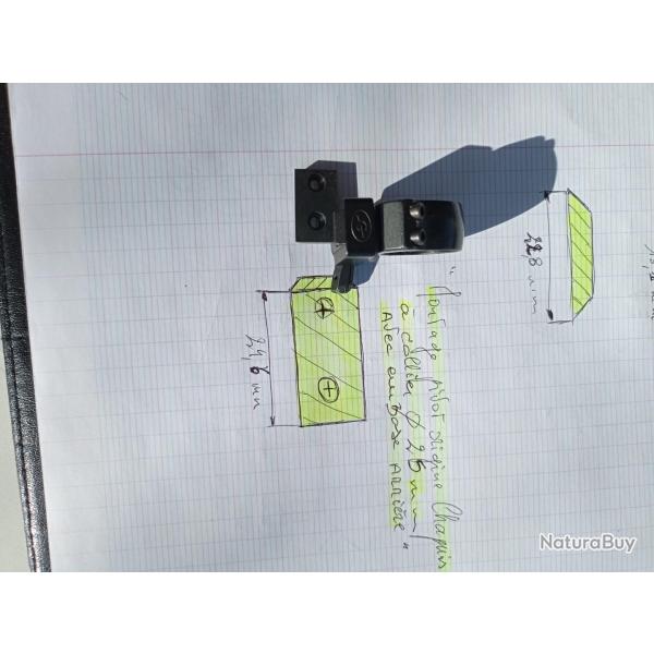 Montage pivotant Chapuis collier de  25 mm avec embase Arrire.