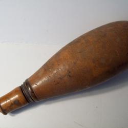 chasse poire a poudre noire vide en coloquinte collection