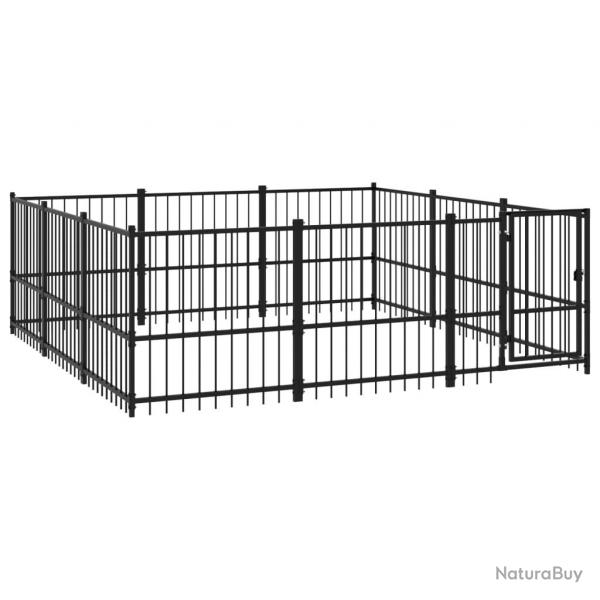 Chenil cage enclos pac animaux d'extrieur pour chiens acier 8,47 m noir 02_0041884
