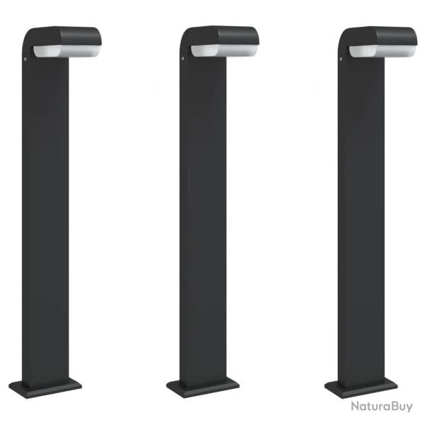 Lampadaires d'extrieur 3 pcs aluminium moul sous pression noir 02_0042562
