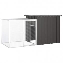 Cage pour poules 200 x 91 x 100 cm acier galvanisé anthracite 02_0041655