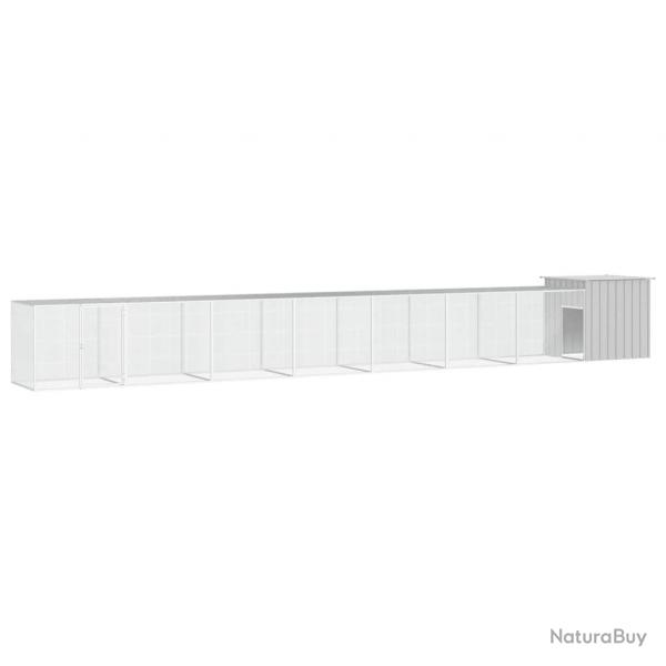 Cage pour poules 700 x 91 x 100 cm acier galvanis gris 02_0041661