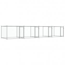 Cage pour chien avec portes 8 x 2 x 1,5 m acier galvanisé gris 02_0041626