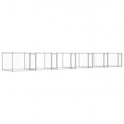 Cage pour chien avec portes 12 x 2 x 1,5 m acier galvanisé gris 02_0041623