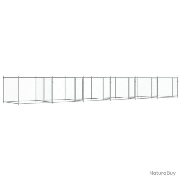 Cage pour chien avec portes 12 x 2 x 1,5 m acier galvanis gris 02_0041623