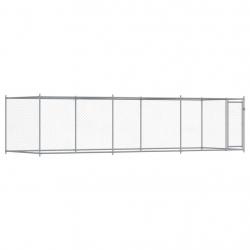 Cage pour chien avec porte 6 x 2 x 1,5 m acier galvanisé gris 02_0041620