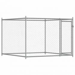 Cage pour chien avec porte 2 x 2 x 1,5 m acier galvanisé gris 02_0041618