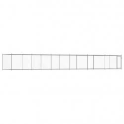 Cage pour chien avec porte 12 x 2 x 1,5 m acier galvanisé gris 02_0041617