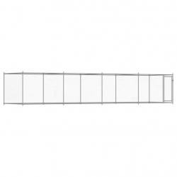 Cage pour chien avec porte 8 x 2 x 1,5 m acier galvanisé gris 02_0041621