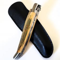 Couteau de Collection Magnifique Laguiole MICKAEL GINISTY Ivoire de mammouth 12/22cm Neuf !