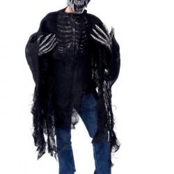 Kit Complet Masque Alien + Veste+ Gants Halloween Réactif UV Blanc