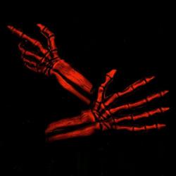 Gants Halloween Squelette Reactif UV Orange