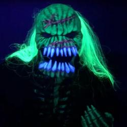Masque Latex Halloween Bone Crusher Reactif UV Vert