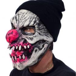 Masque Latex Halloween Bones Evil Clown Reactif UV