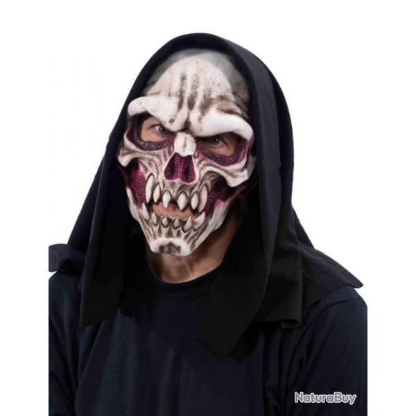 Masque Latex Halloween Dem Bones Ractif UV Blanc