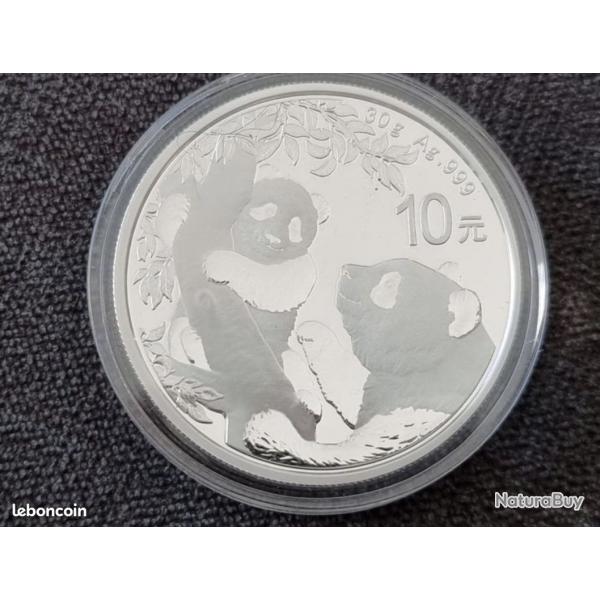 Chine - Pice 10 Yuan Argent Panda 2021 - Neuve, Sous Capsule