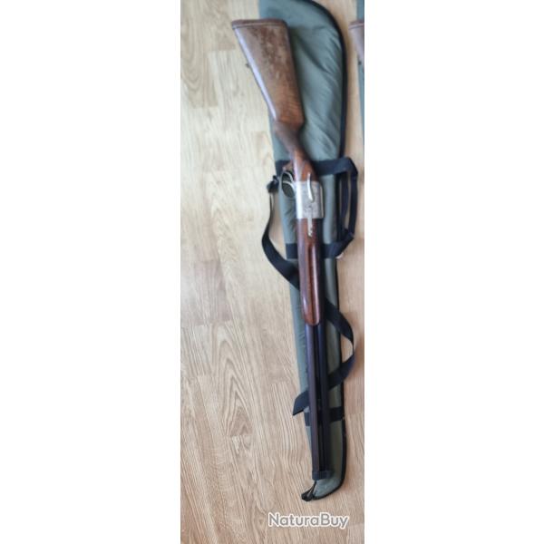 FUSIL SUPERPOSE BRETTON DROITIER BABY luxe CALIBRE 12/70Canon ray et lisse, premier coup en haut