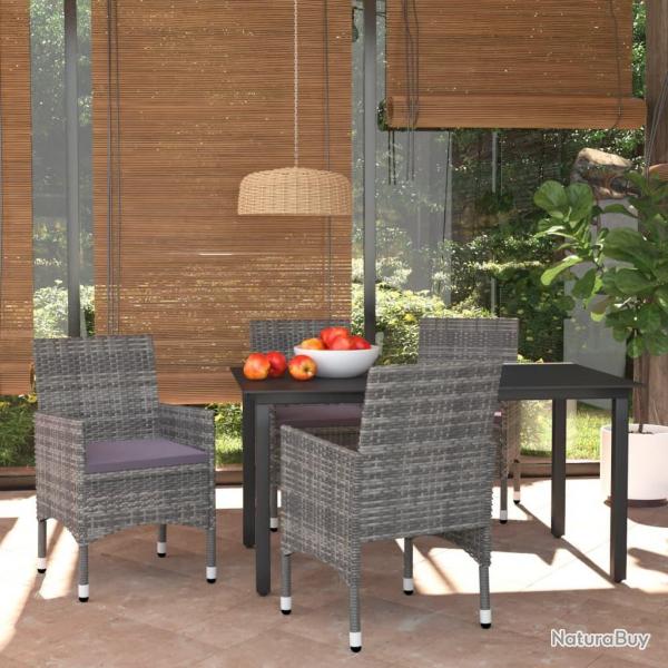 Ensemble  manger de jardin coussins 5pcs Rsine tresse Gris