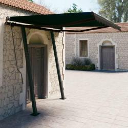 Auvent rétractable manuel avec poteaux 3,5x2,5 m Anthracite