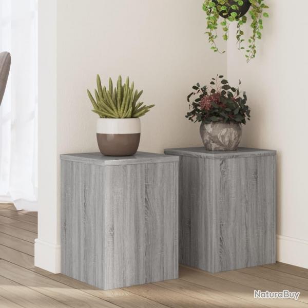 Supports pour plantes 2 pcs sonoma gris bois d'ingnierie