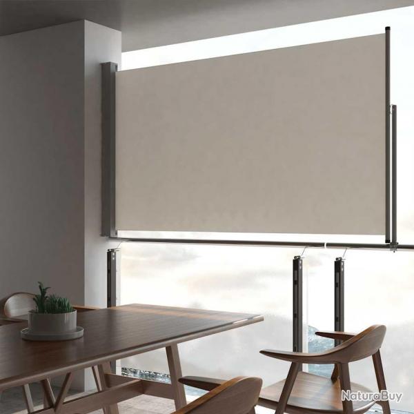 Auvent latral rtractable de patio 140 x 300 cm Blanc cass