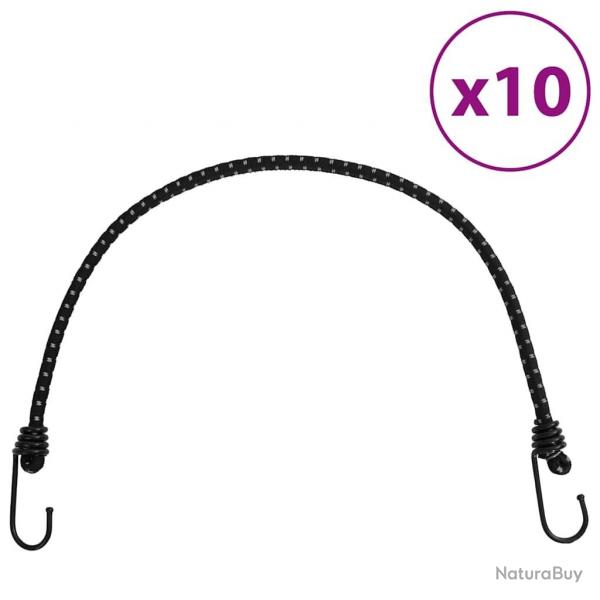 Cordes lastiques avec bandes rflchissantes et crochets 10pcs