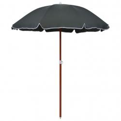 Parasol de jardin avec mât en acier 180 cm anthracite