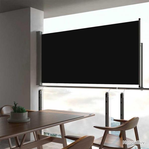 Auvent latral rtractable de patio 80x300 cm Noir