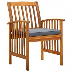 Ensemble à manger de jardin 3 pcs et coussins Acacia solide