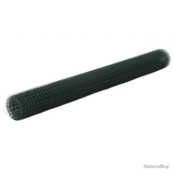 Grillage acier avec revtement en PVC 25x1,5 m vert