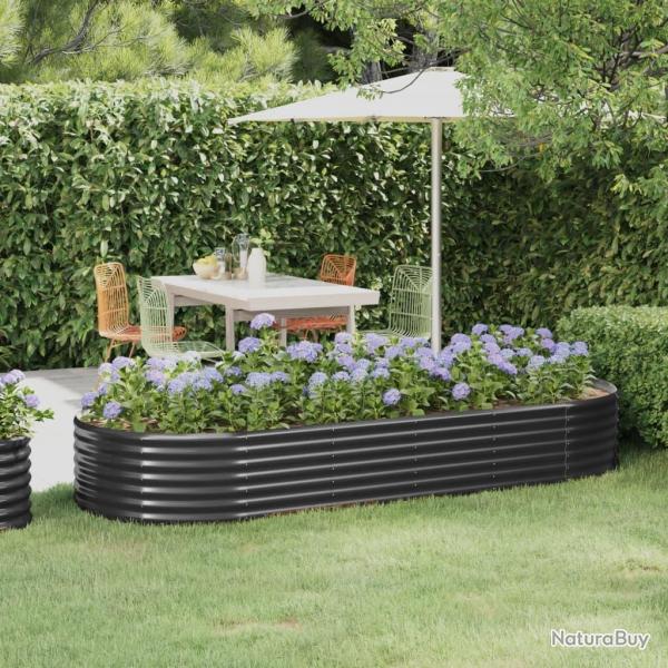 Lit surlev de jardin Acier enduit de poudre Anthracite