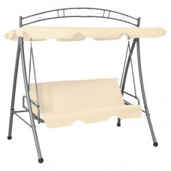 Balancelle convertible d'extérieur avec auvent Blanc sable