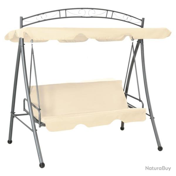 Balancelle convertible d'extrieur avec auvent Blanc sable