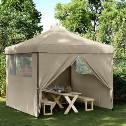 Tente de réception pliable escamotable 4 parois latérales taupe