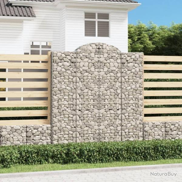 Paniers  gabions arqus 2 pcs 200x50x220/240 cm Fer galvanis