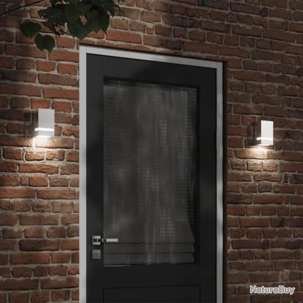 Applique murale d'extrieur argent acier inoxydable