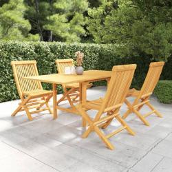 Ensemble à manger de jardin 5 pcs Bois de teck massif