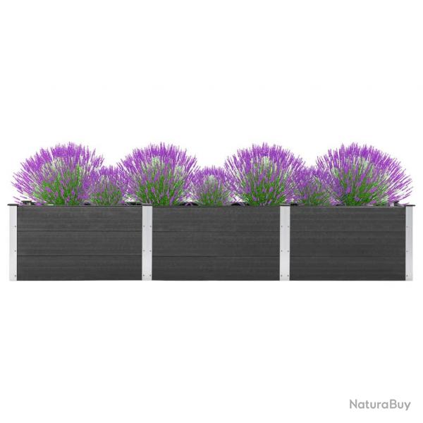 Plate-forme surleve de jardin 300x50x54 cm WPC Gris
